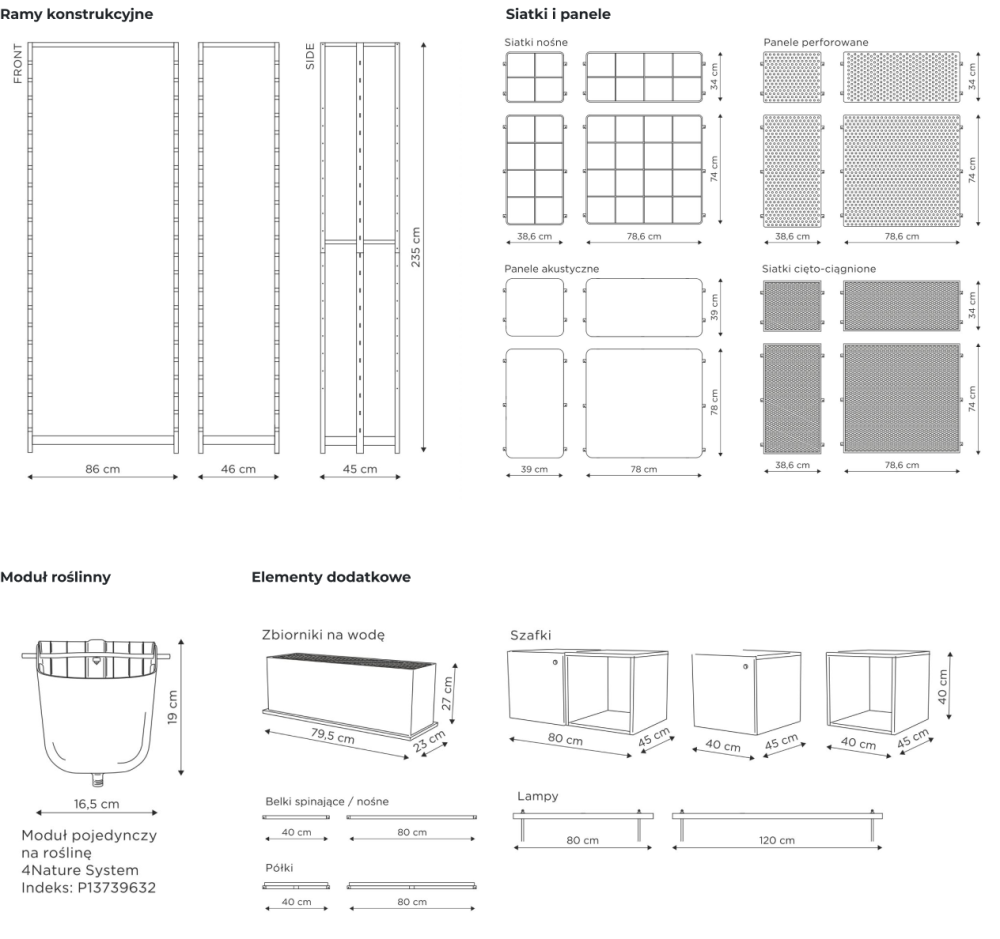 mobilna zielona ściana dwukolumnowa