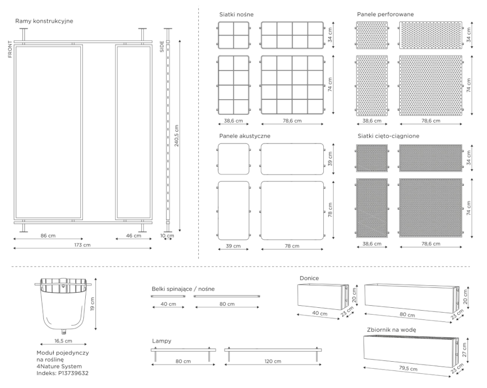 mobilna zielona ściana dwukolumnowa
